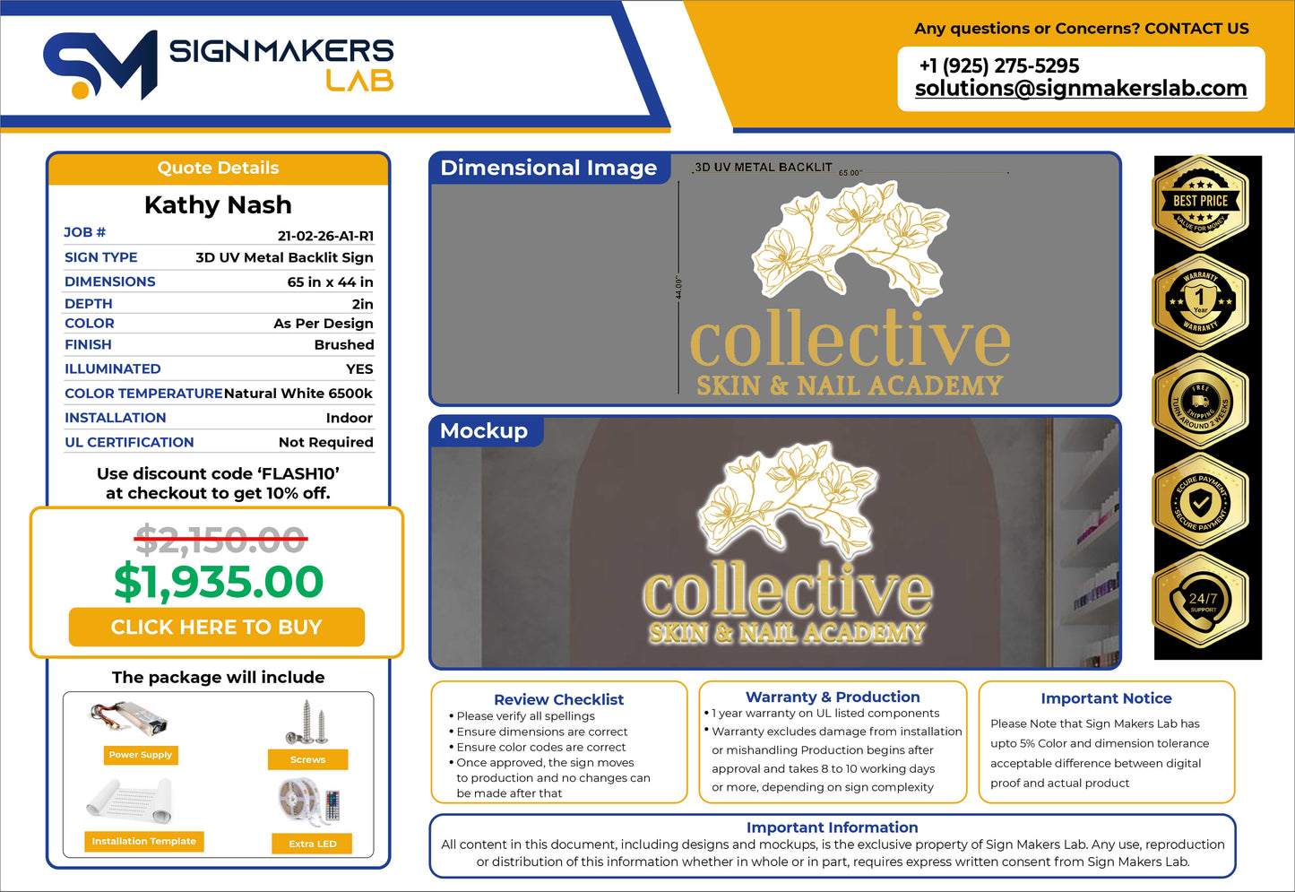 Collective Skin & Nail Academy Backlit Sign