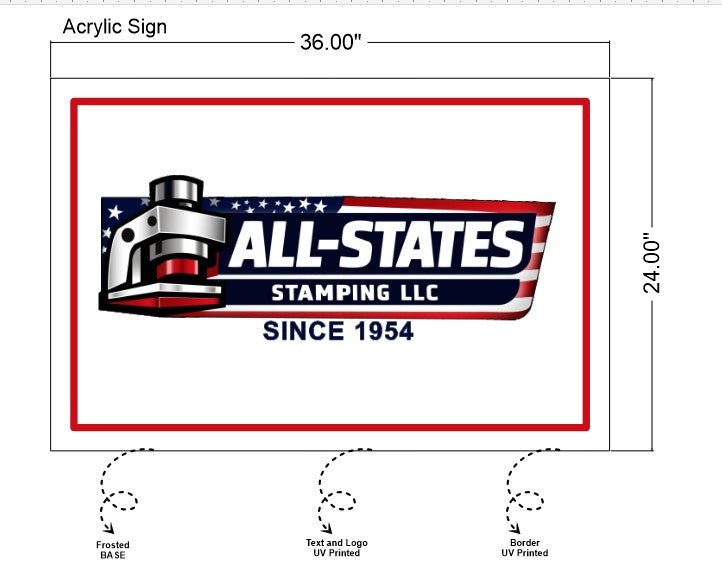 All States Acrylic LED Sign