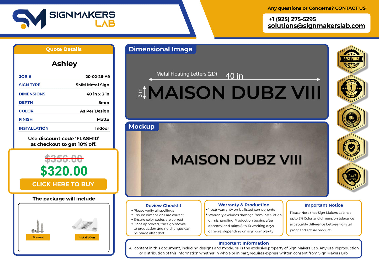 Maison Dubz Viii Metal Floating Letters (2D)