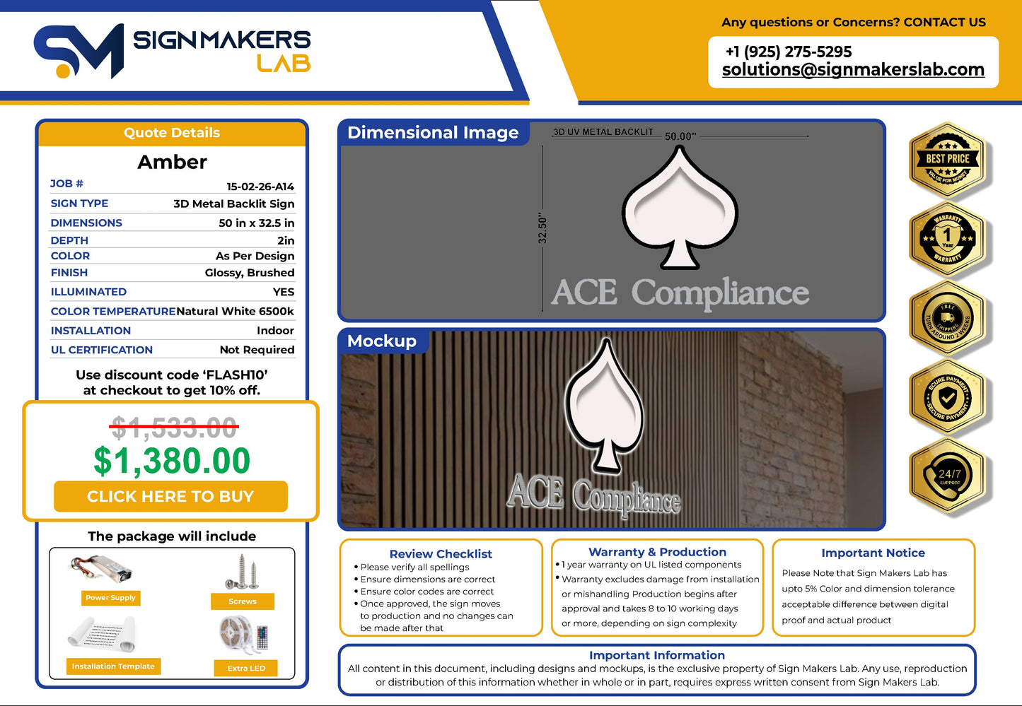 Aesthetic Compliance Experts 3D Metal Back-Lit Signmakerslab