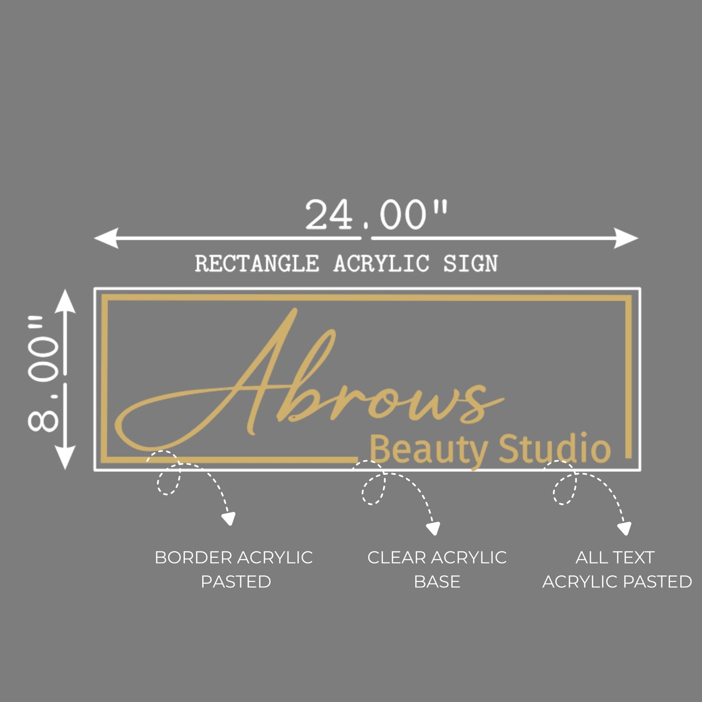Abrows Beauty Studio Acrylic Sign