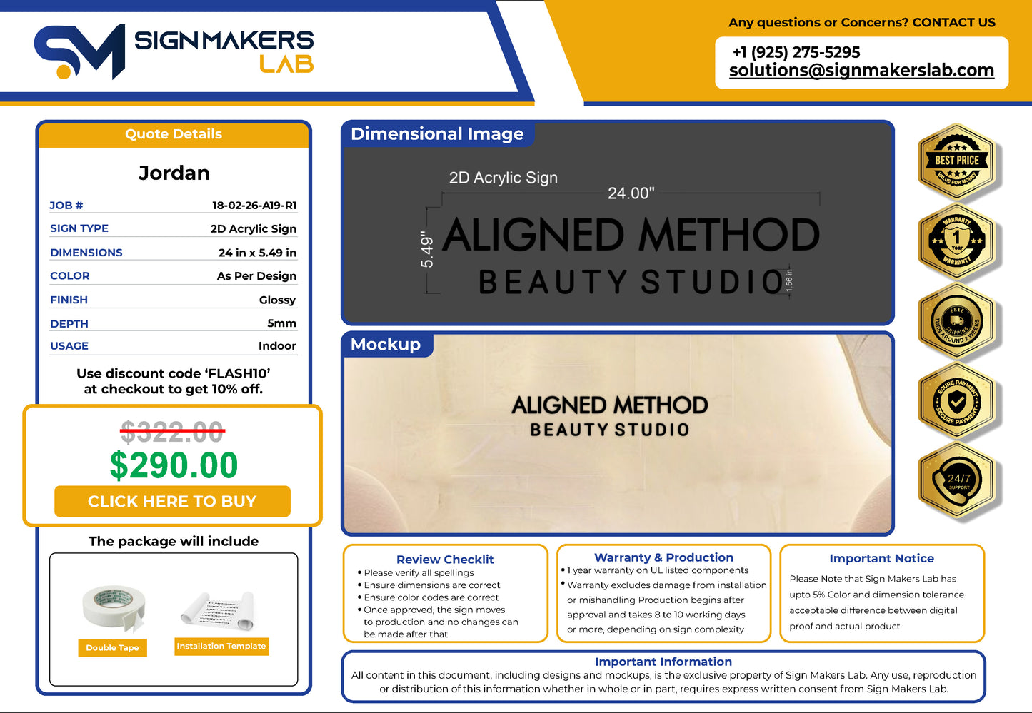 Aligned Method Beauty Studio Metal Floating Letters (2D)