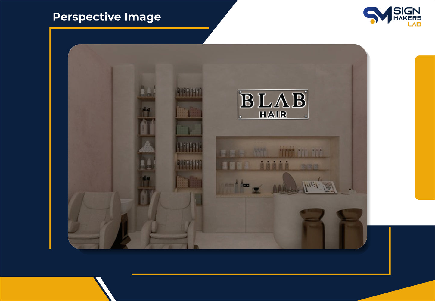 BLAB Hair 3D Metal Back-Lit