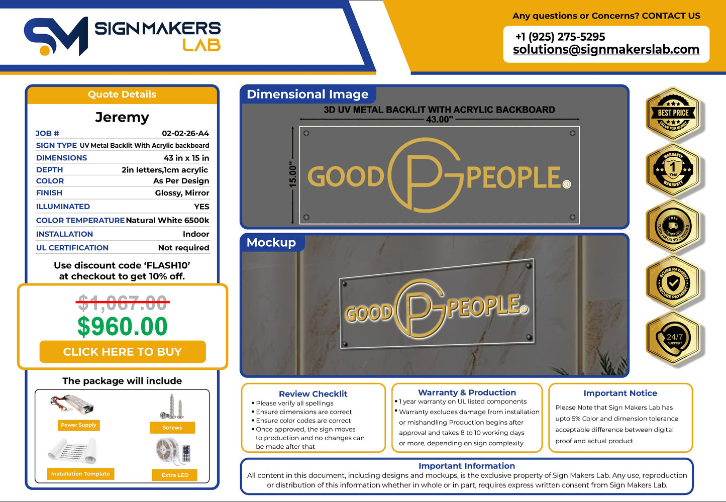 Good People Studio 3D Metal Back-Lit Signmakerslab