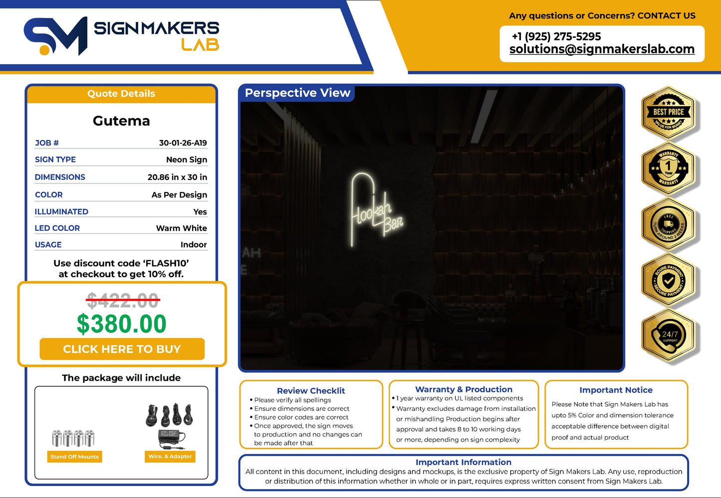 HOOKAH BAR Neon Sign Signmakerslab