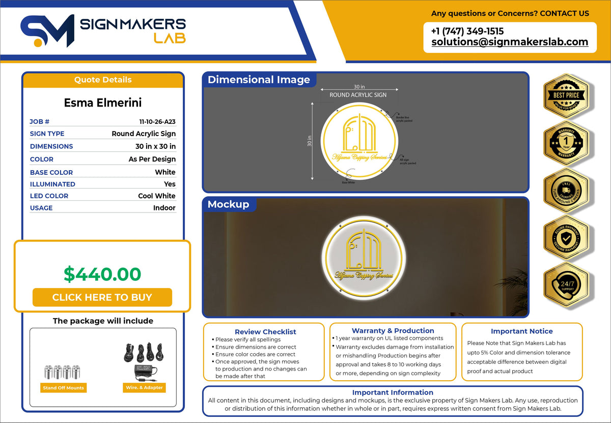 Hijama Cupping Services Round Acrylic Sign 30 inches