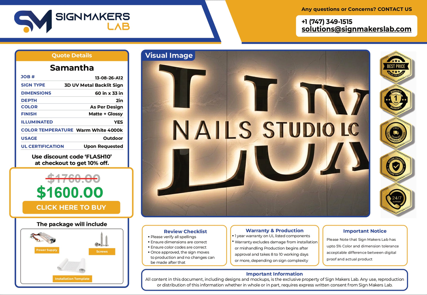 3D UV Metal Backlit Sign-Iris BarberShop