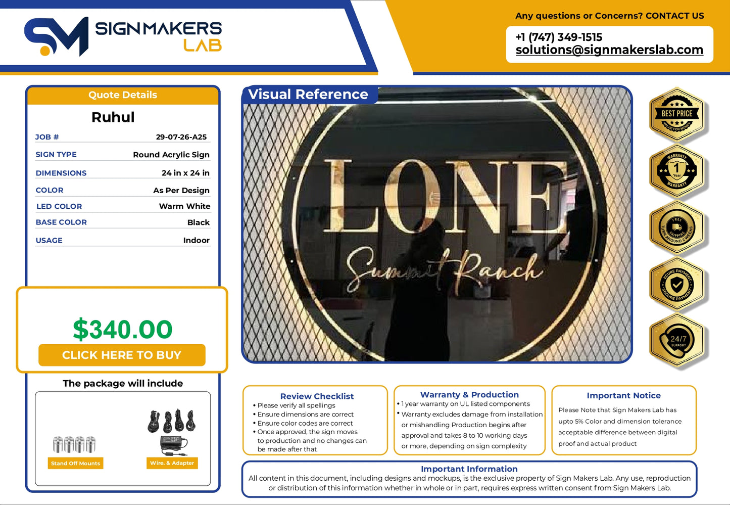 Round Acrylic Sign-Mumen Barlaskar Law Firm