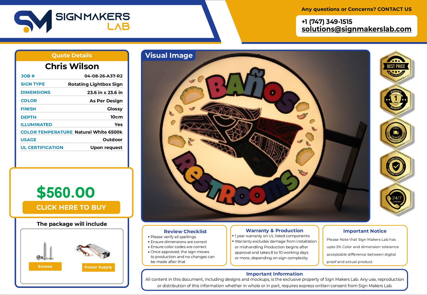 Rotating light Box Sign-Wil-Mech Solutions