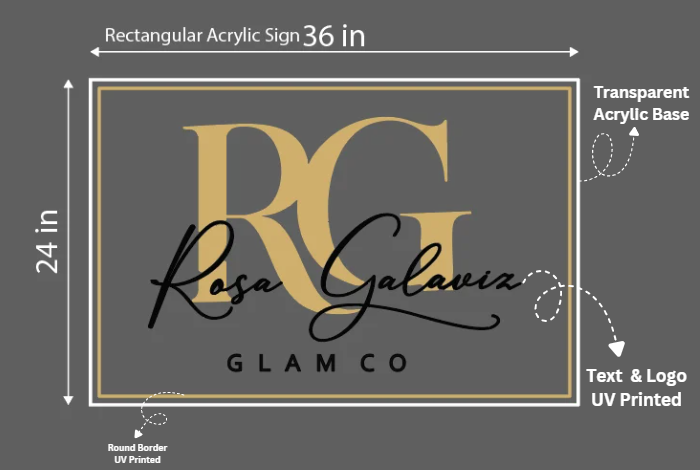 RG Glam Co Acrylic Backlit Sign