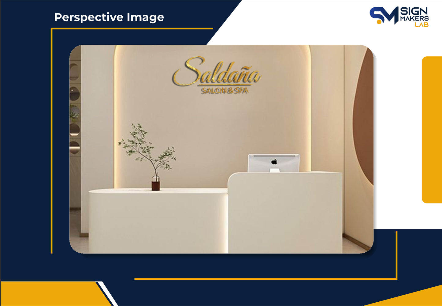 Saldaña salon & spa Metal Floating Letters (2D)