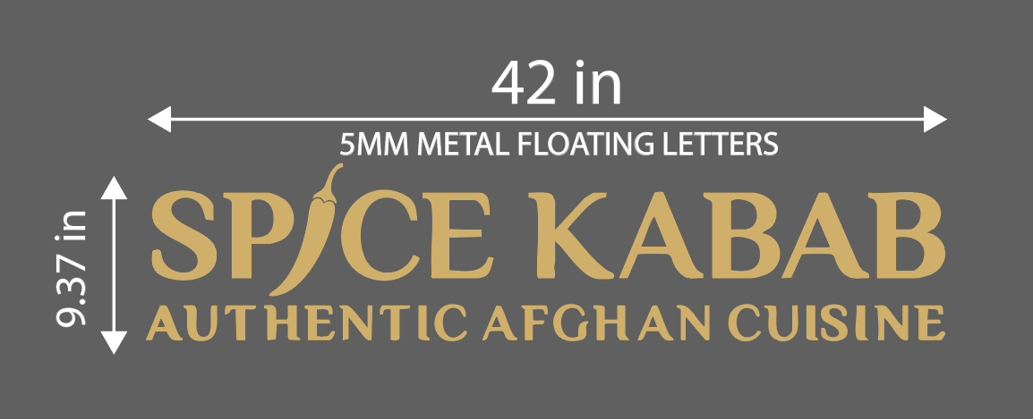 Spicy Kabab Metal Floating Letters