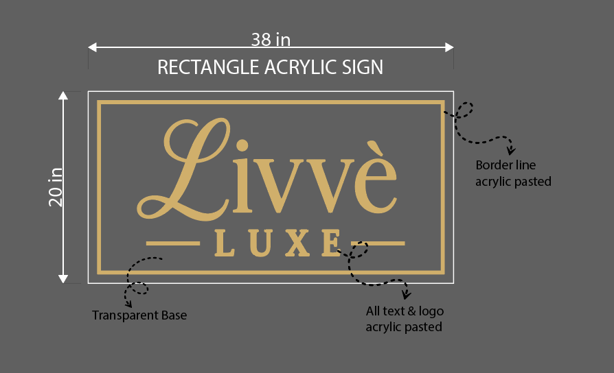 Livvè Luxe Rectangle Acrylic Sign