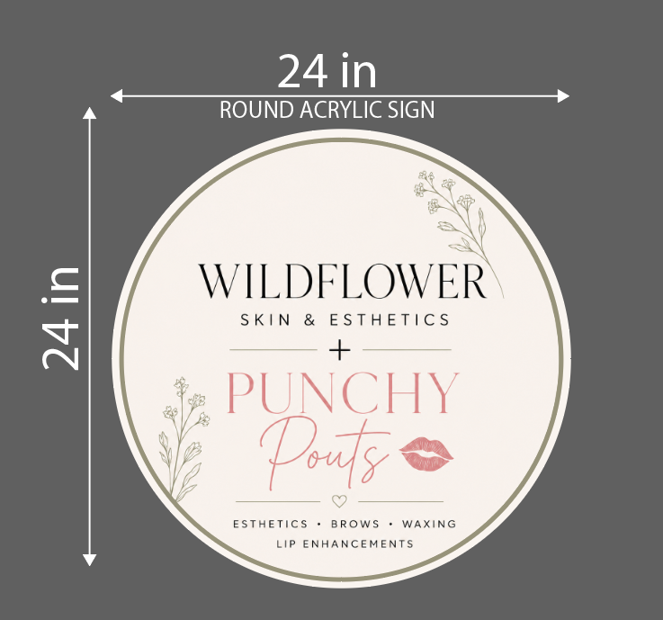 Wildflower Skin & Aesthetics Acrylic Sign