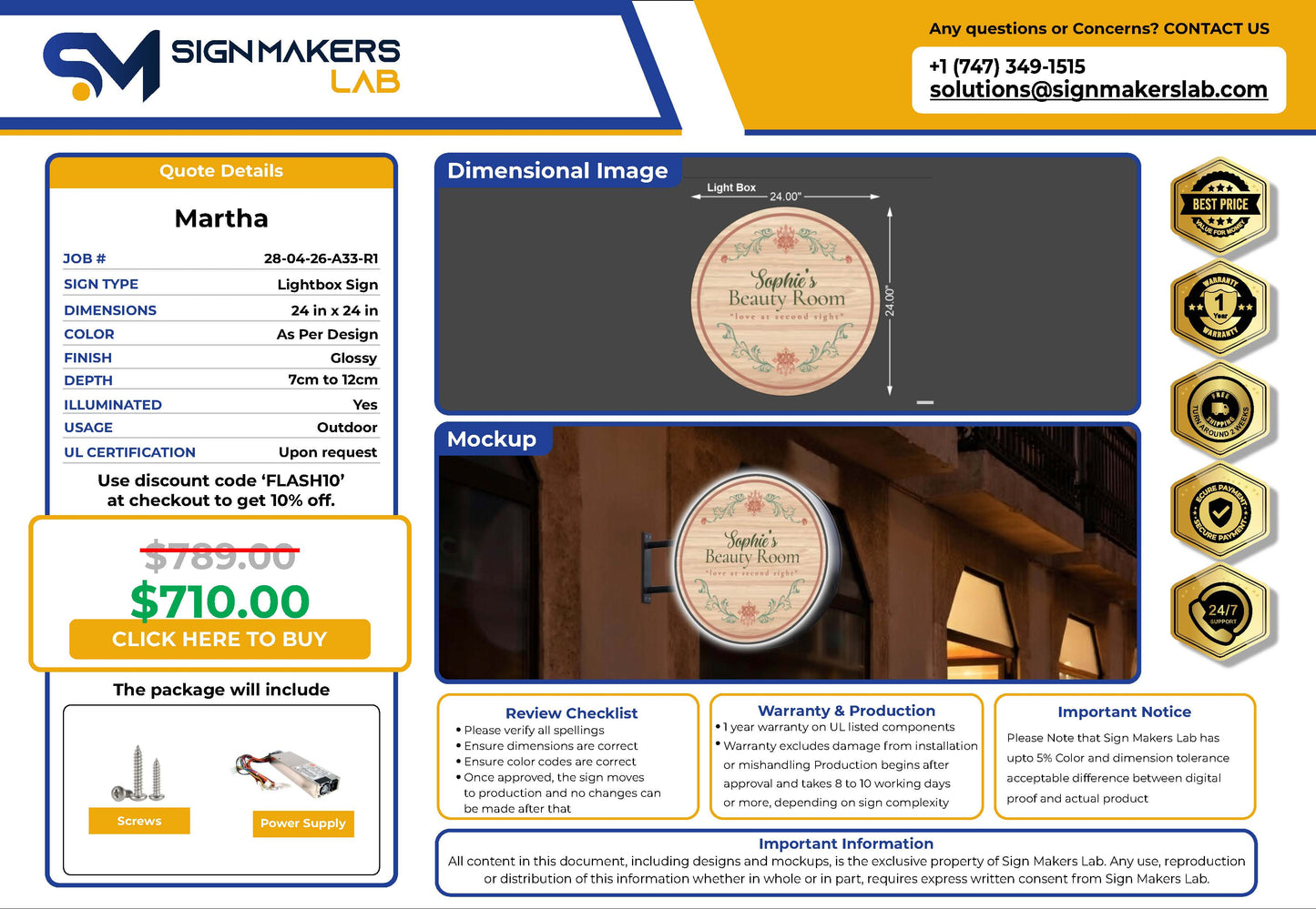 Sophie’s Beauty Room Lightbox Sign