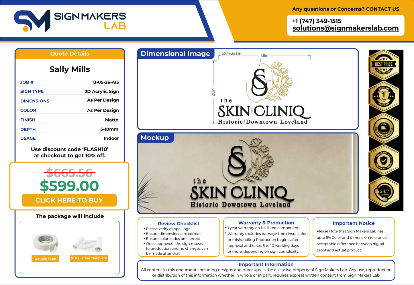 The Skin Cliniq Acrylic Letter Sign