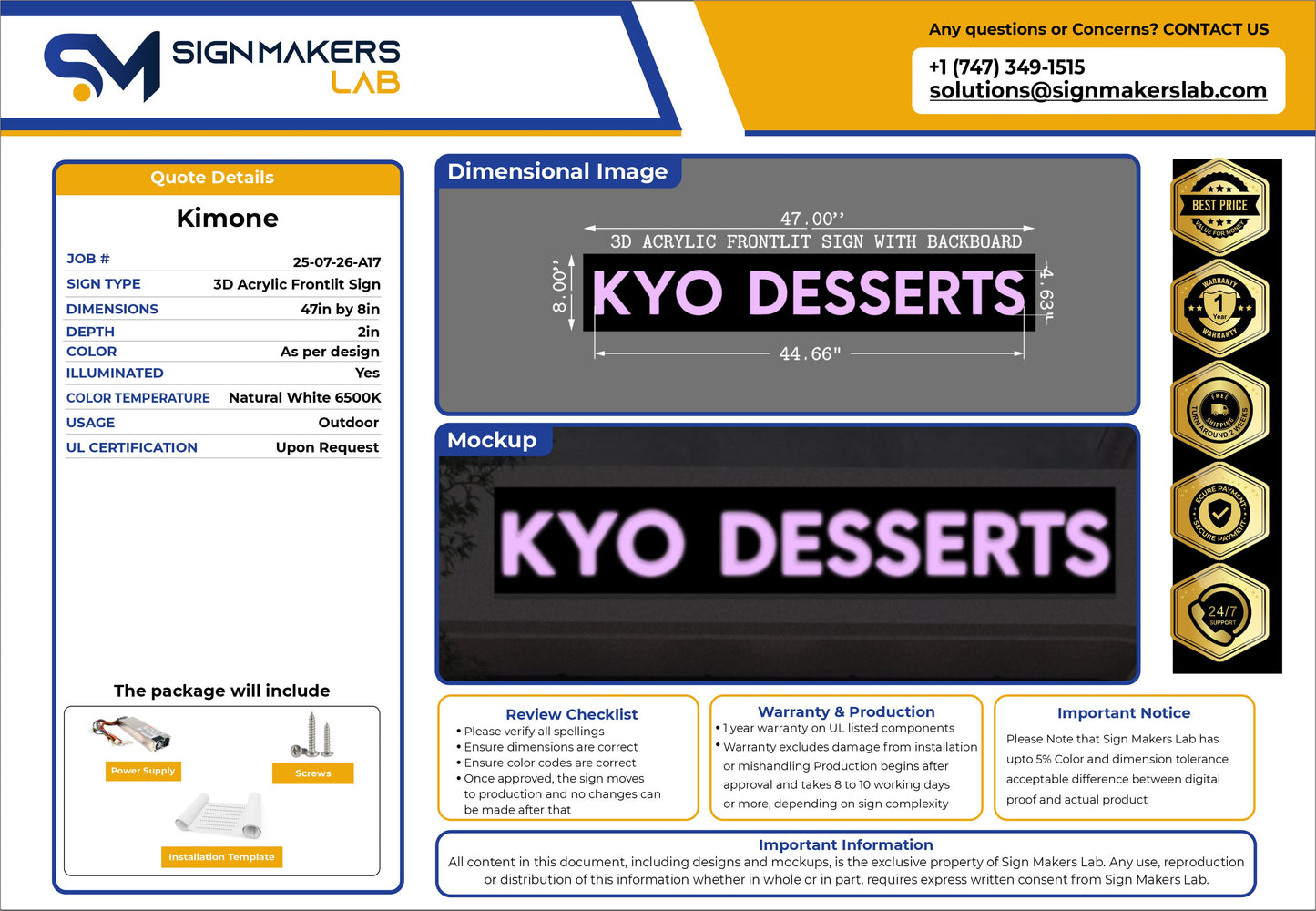 KYO Desserts Outdoor Signs