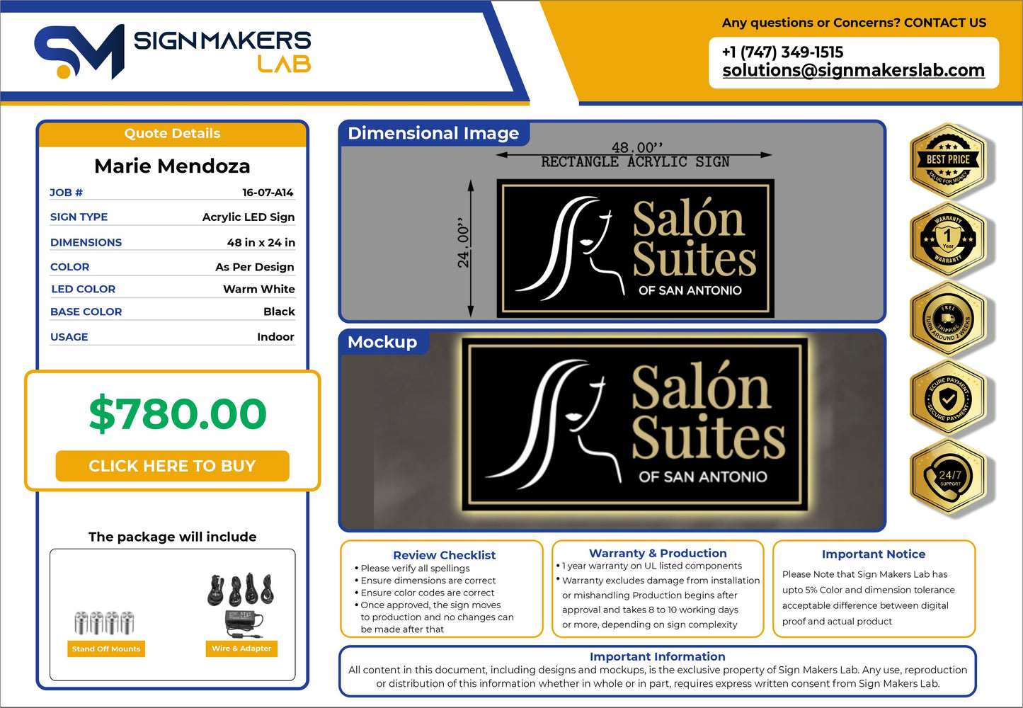 Salon Suites of San Antonio Acrylic LED Sign