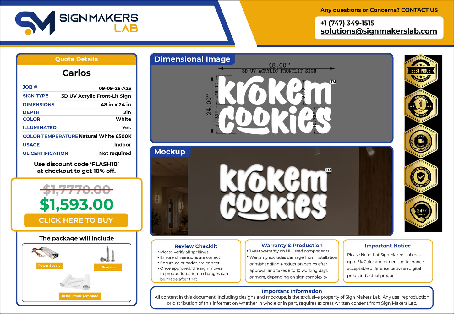 Krokem Cookies 3D Acrylic Sign