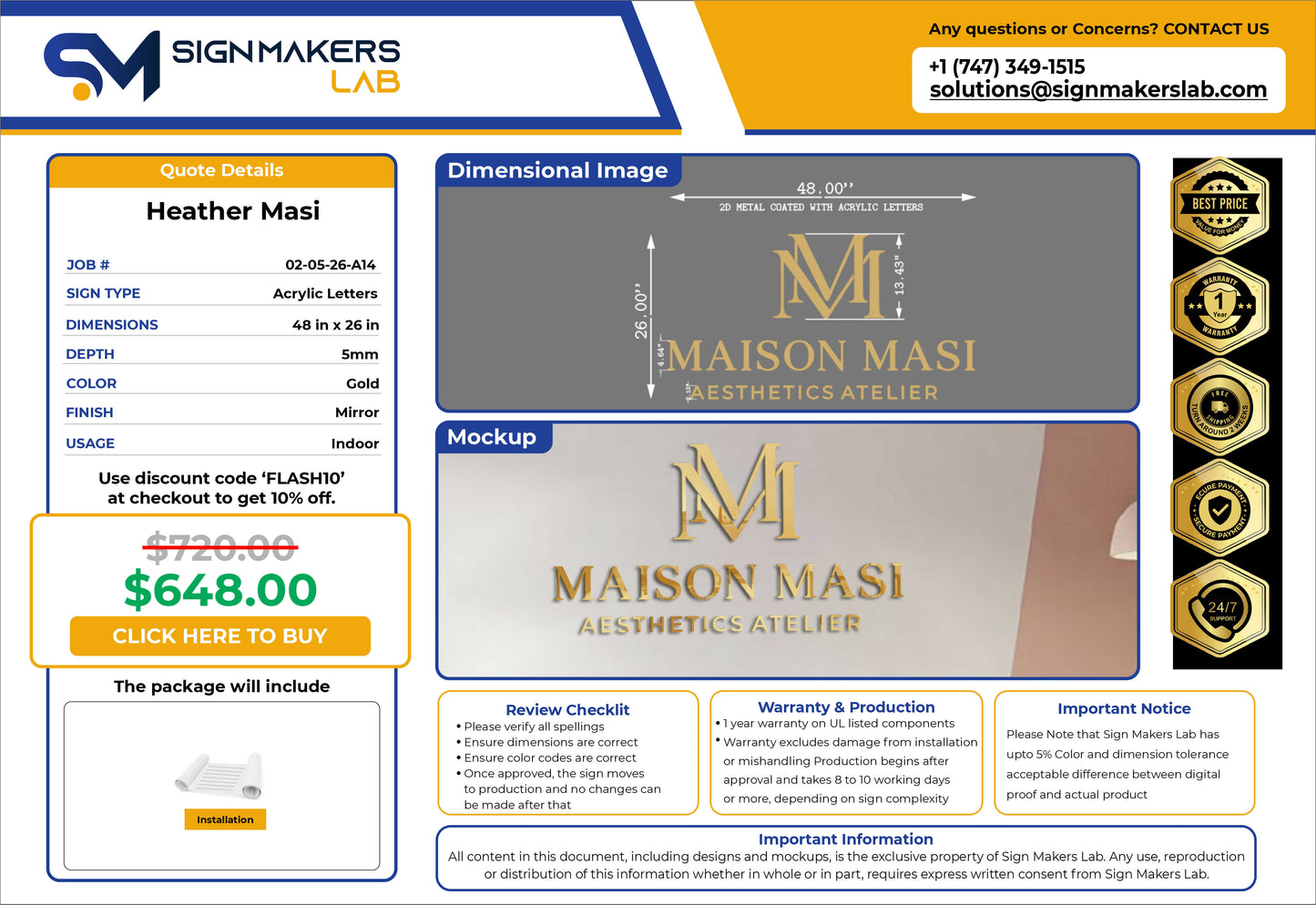 Maison Masi Acrylic Letters