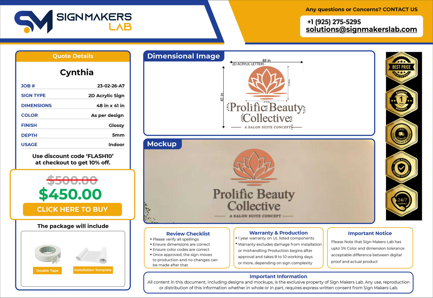 Prolific Beauty Collective Acrylic Letters