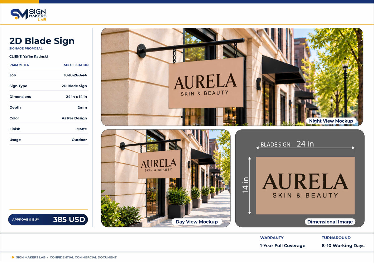 Aurela Beauty Blade Sign