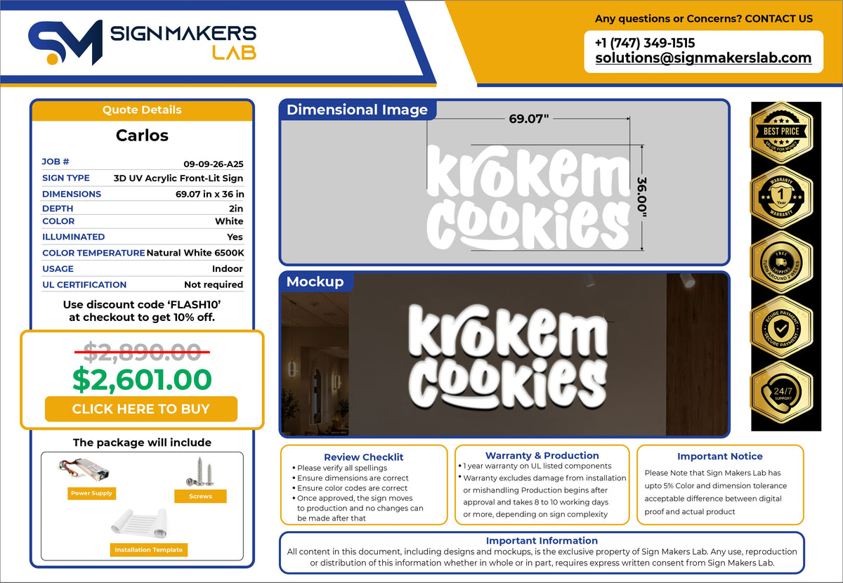 Krokem Cookies 3D Acrylic Sign