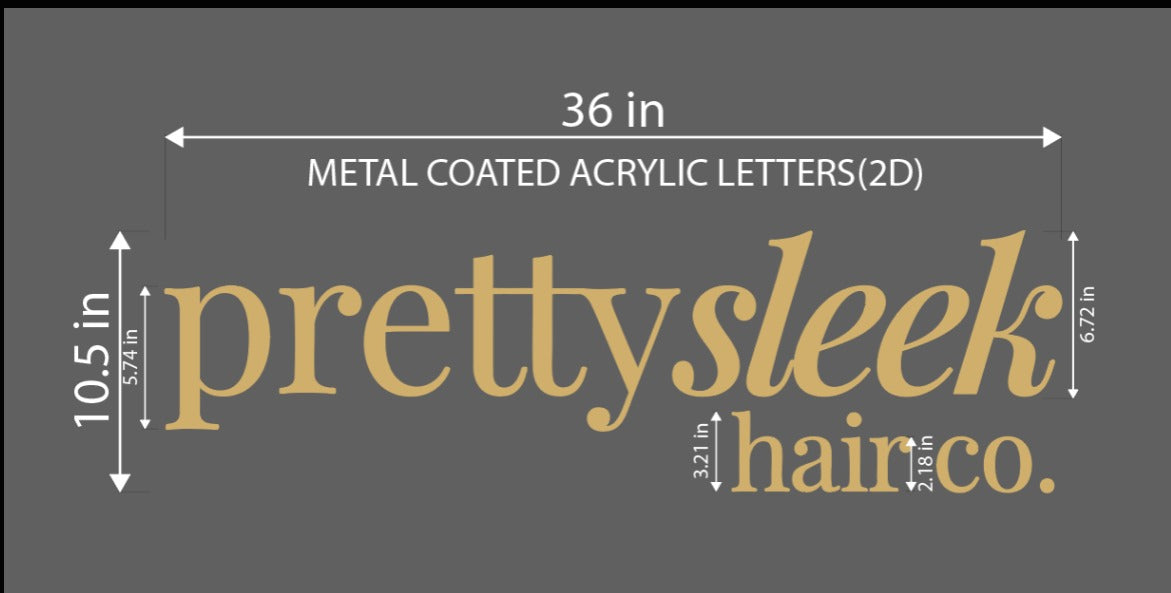 Metal Coated Acrylic Letters-Pretty Sleek Hair Co