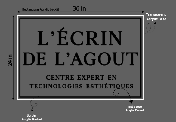 L'ECRIN DE L'AGOUT Acrylic ED Sign