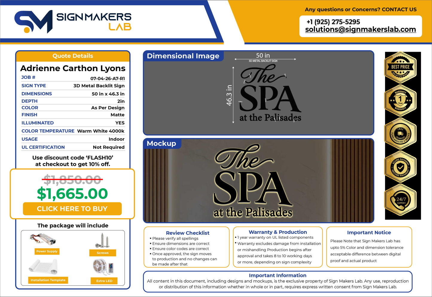 The Spa at the Palisades Metal Sign