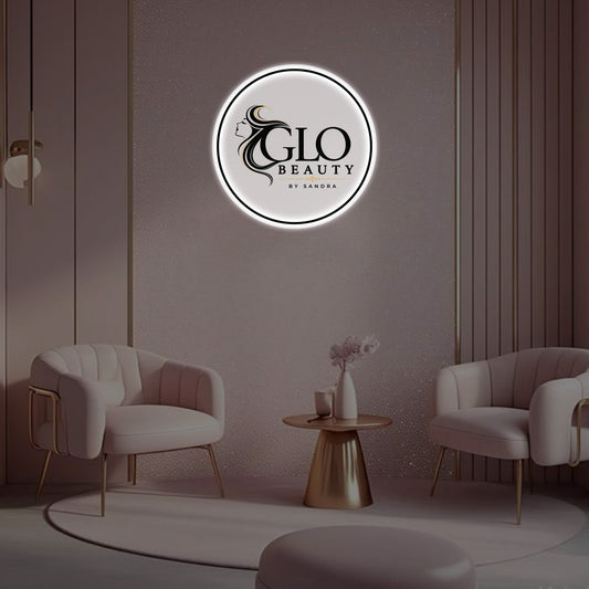 GLO Beauty by Sandra  Round Acrylic Sign
