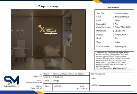 Xclusive And Royal Esthetics and Wellness Backlit Sign Signmakerslab