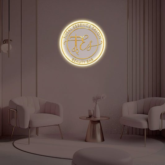 Total Essence Salon Beauty Bar Round Acrylic Sign