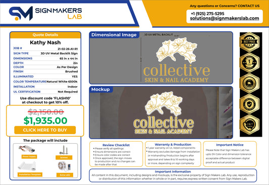 Collective Skin & Nail Academy Backlit Sign
