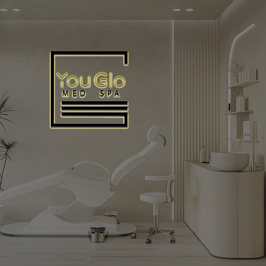 You Glo Med Spa 3D Metal Backlit Sign