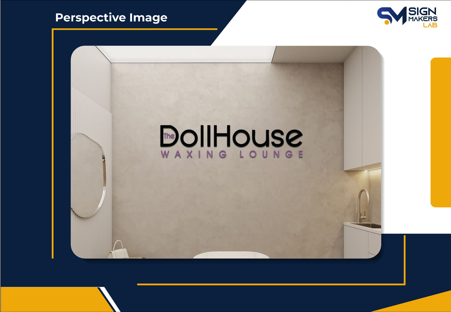 The Dollhouse Waxing Lounge 2D Acrylic Letter Sign