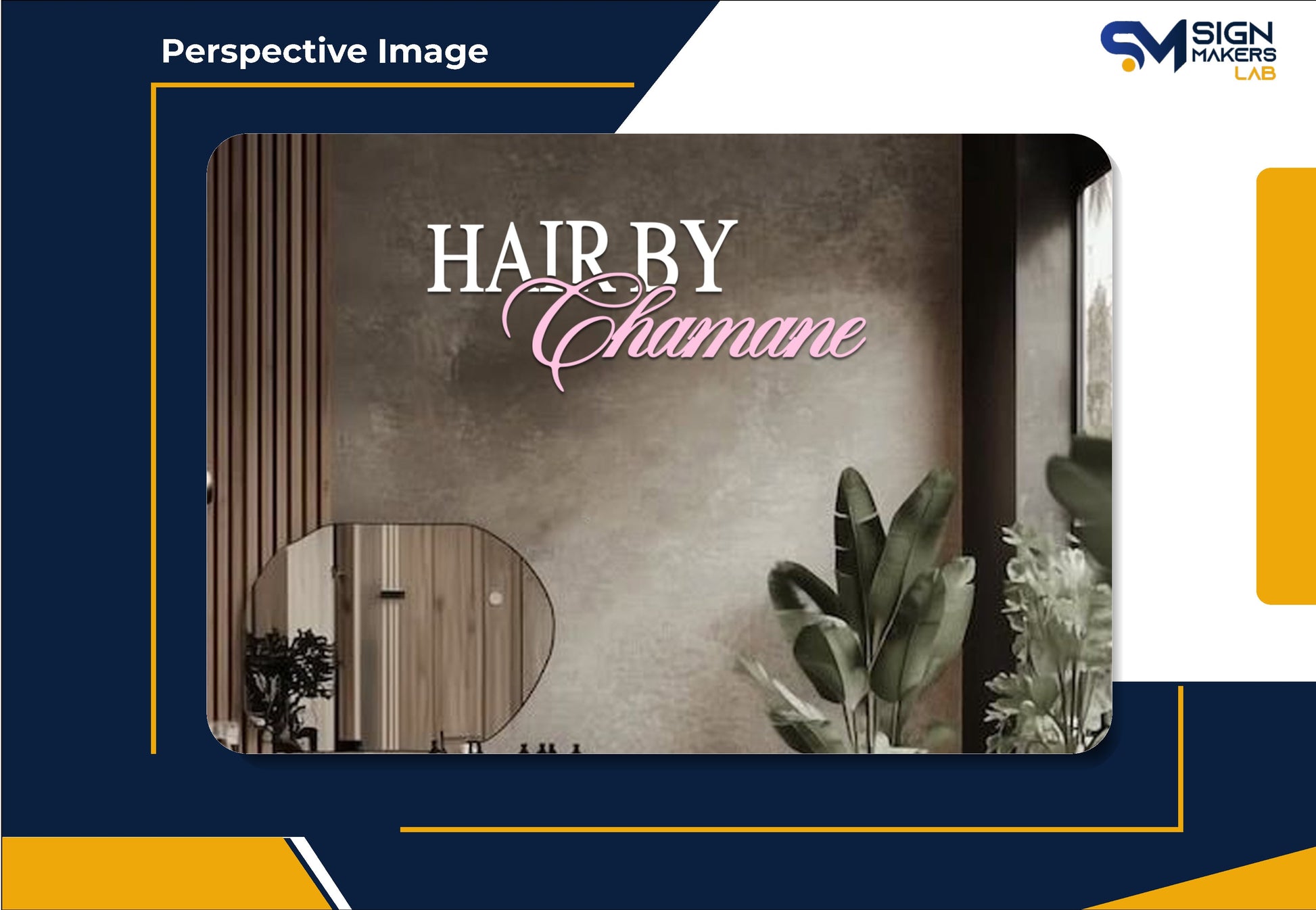 Hair By Chamane 2D Acrylic Letter Sign Signmakerslab