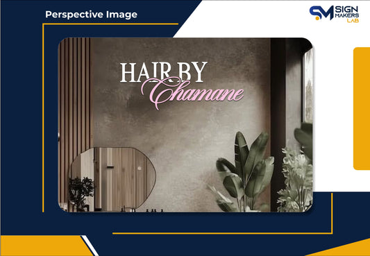 Hair By Chamane 2D Acrylic Letter Sign Signmakerslab