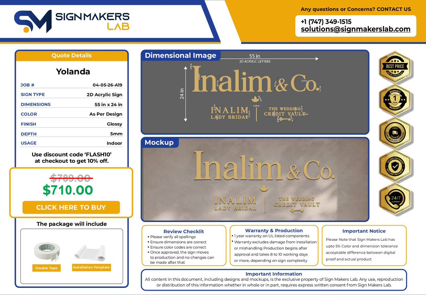 2D Acrylic Letters Sign-Inalim & Co.