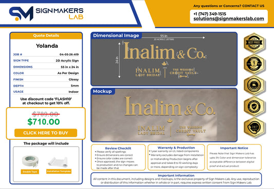 2D Acrylic Letters Sign-Inalim & Co.
