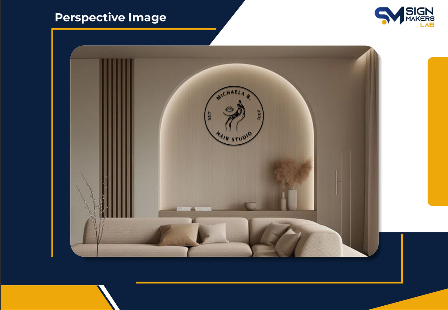 Michaela B Hair Studio 2D Acrylic Letter Sign