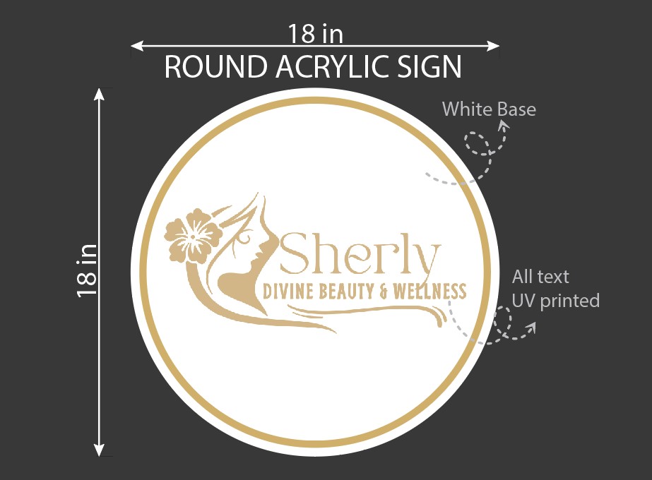 Divine beauty & Wellness by Sherly Round Acrylic Sign