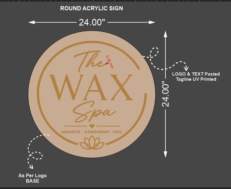 The Wax Spa Round Acrylic Sign