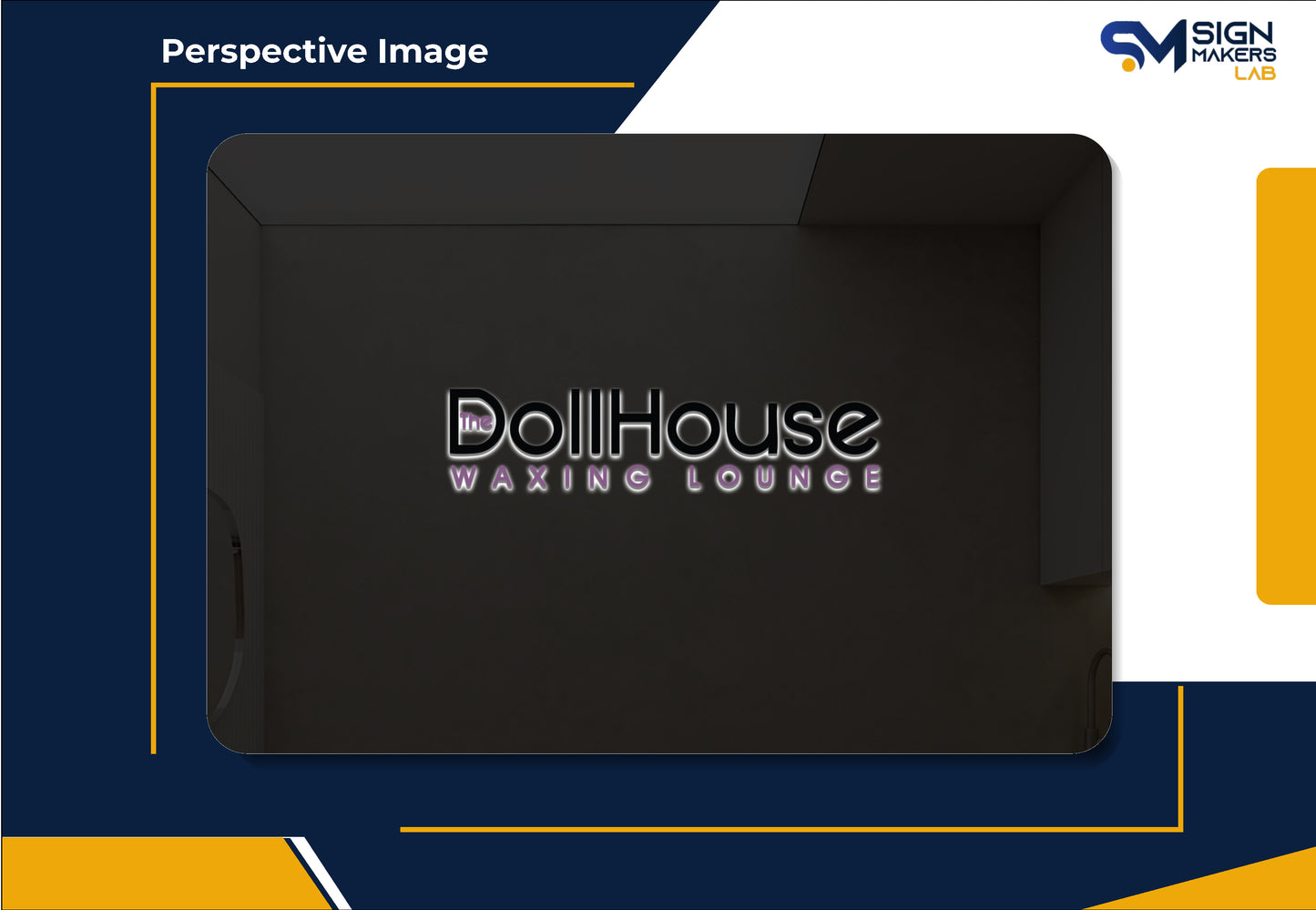 The Dollhouse Waxing Lounge 3D Metal Back-Lit