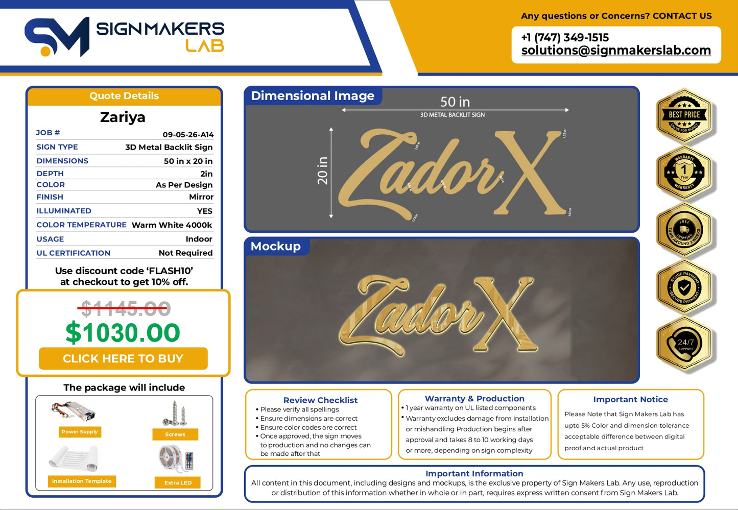 3D Metal Back-lit Sign-ZadiorX