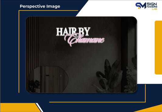 Hair By Chamane 3D Metal Back-Lit Signmakerslab