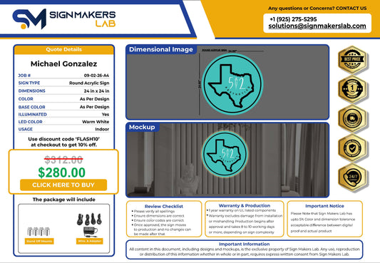 512 Aesthetics Acrylic Sign Signmakerslab