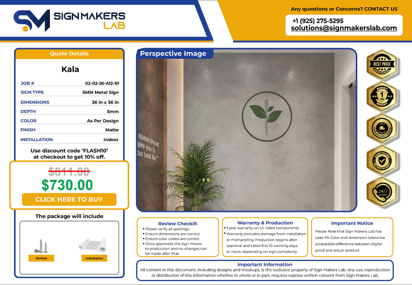 TrueRoot Endodontics 5mm Metal Floating Letters (2D) R1 Signmakerslab