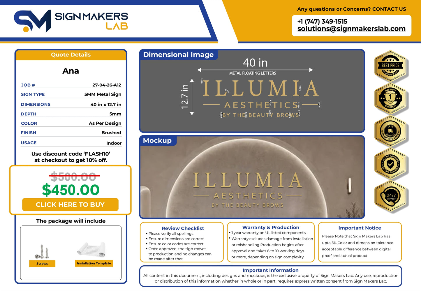 5mm Metal Sign-Illimuia Aesthetics