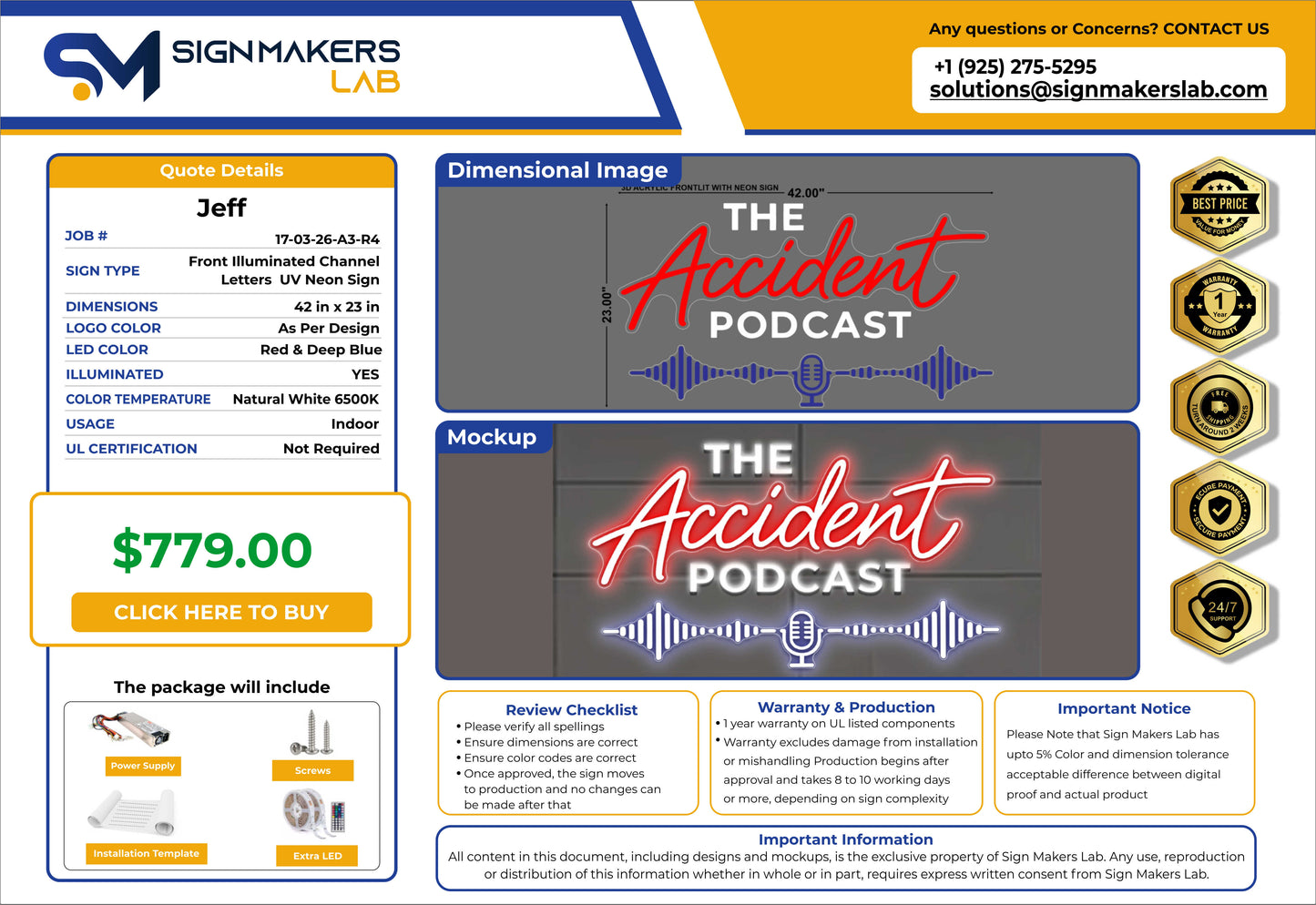 The Accident Podcast 3D Sign